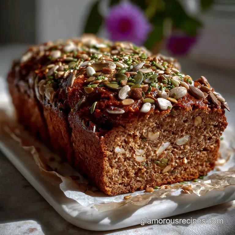 Slices of hearty, nut-flecked bread arranged artfully on a wooden board. Hints of toasting and a slightly rough texture of...