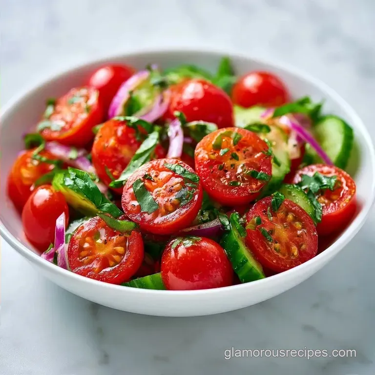 Healthy Cherry Tomato Salad with Cucumber