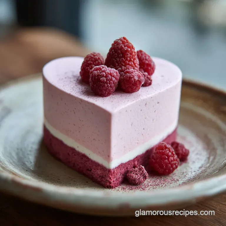 Slice of frosted pink cake with sparkling edible glitter beside a stemmed glass of champagne with fine bubbles, on a white...