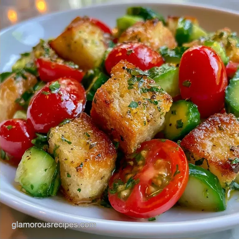 Roasted Sourdough Greek Panzanella Salad