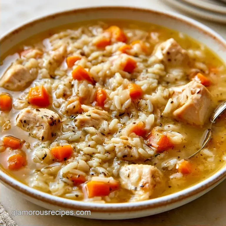Healthy Greek Lemon Chicken Soup with Rice