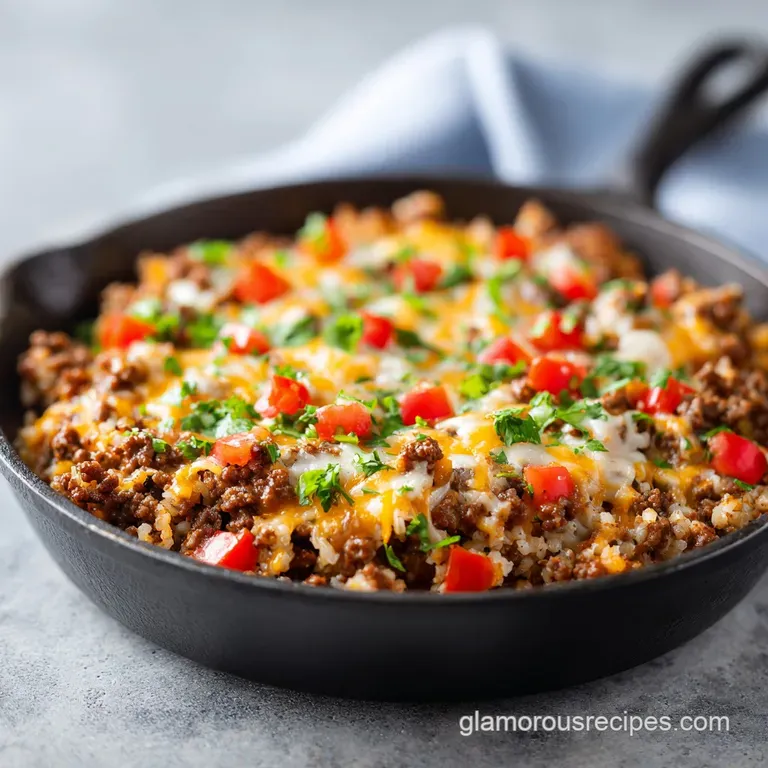 Keto Cheesy Ground Beef and Cauliflower: Creamy Skillet