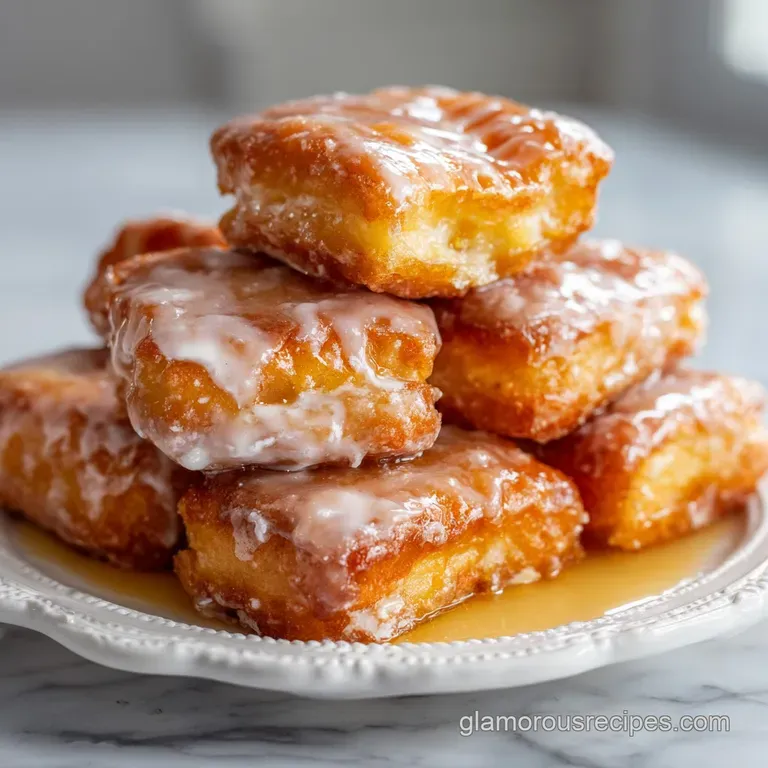 Individual donut bar with a luscious maple glaze and nut topping, artfully plated with a drizzle of maple syrup. Irresisti...