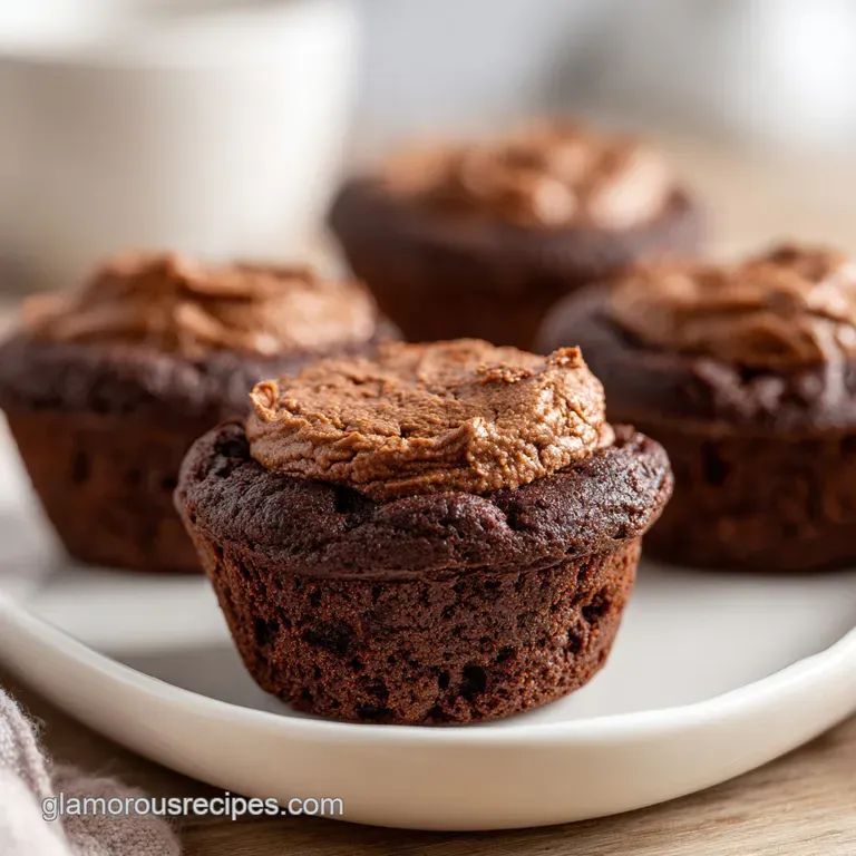 A fudgy brownie cut into squares, artfully drizzled with melted chocolate and a sprinkle of sea salt.
