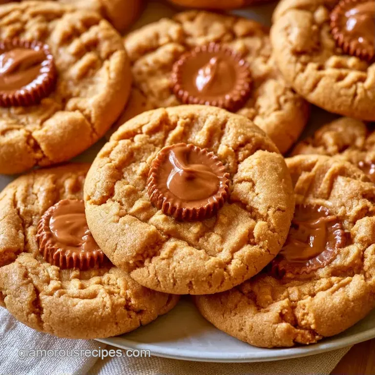 A platter of soft, tan cookies with glossy chocolate centers arranged artfully beside festive red holly berries.