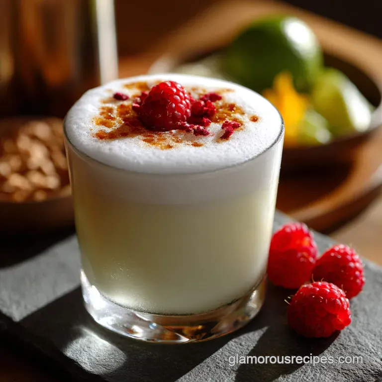 Pisco Sour: the Perfect Peruvian Frothy Cocktail presentation
