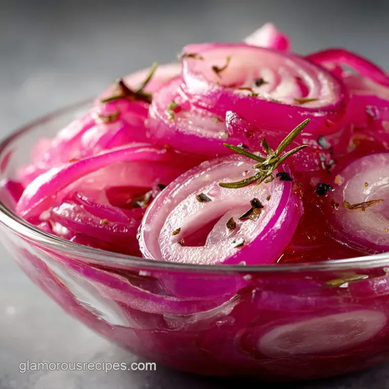 Pickled Onion Secret: the Speedy Crunchy Red Onions Ready in 1 Hour presentation
