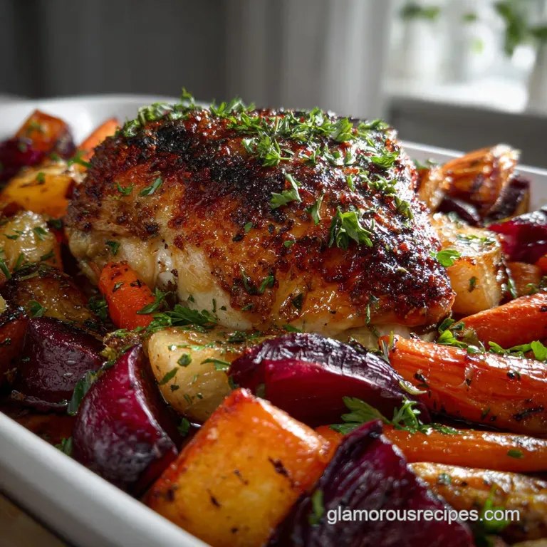 Healthy Dinner Recipe with Roasted Chicken and Vegetables