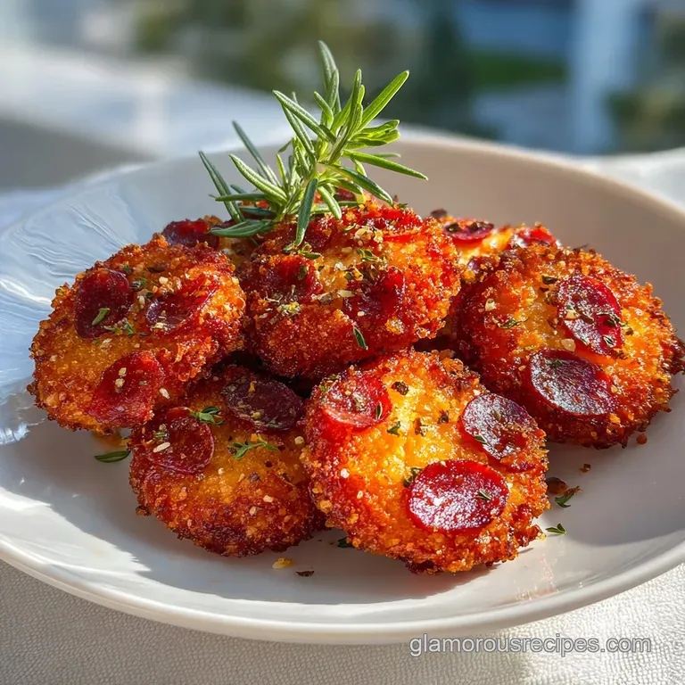 Salami and Cheese: Crispy Appetizer