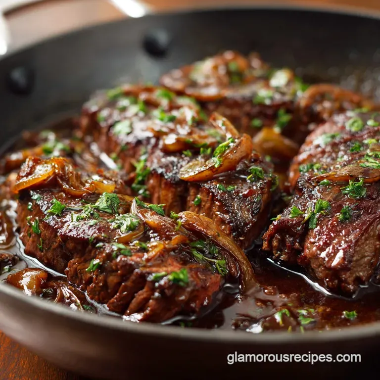 Chuck Steak: Slow-Braised and Meltingly Tender with Red Wine Gravy presentation