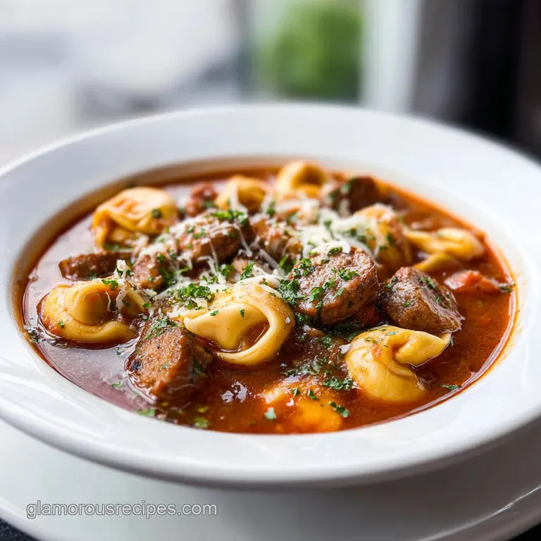 Slow Cooker Creamy Sausage Tortellini Soup