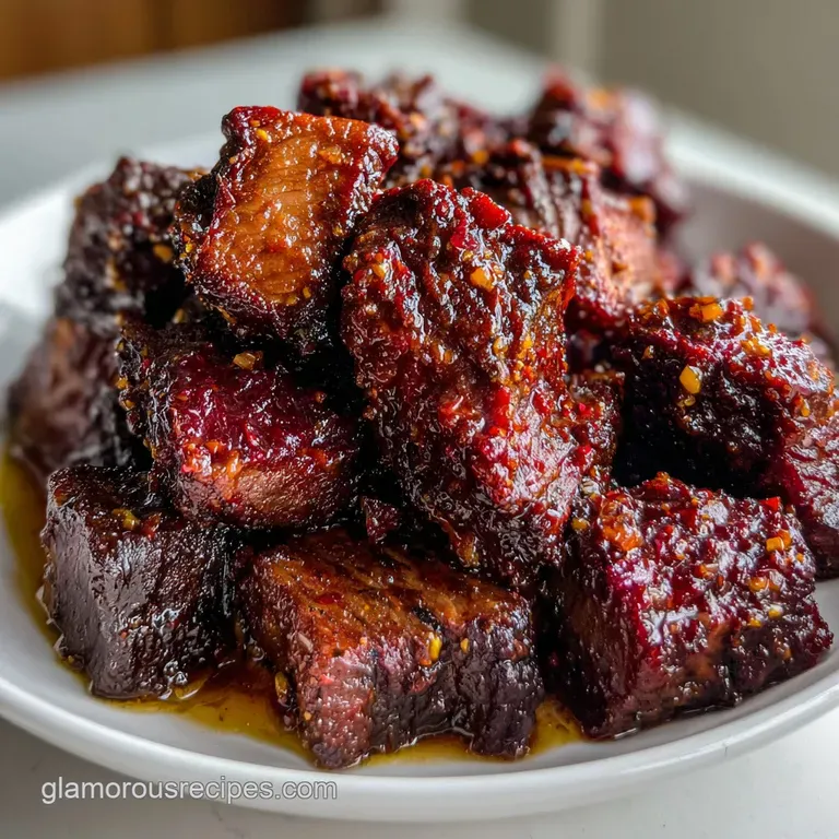 Burnt Ends: Authentic Smoked Beef Brisket Recipe presentation