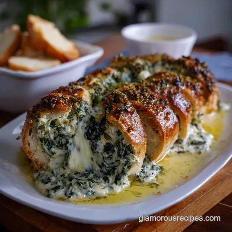 Spinach Dip Roll Appetizer with Garlic Herbs