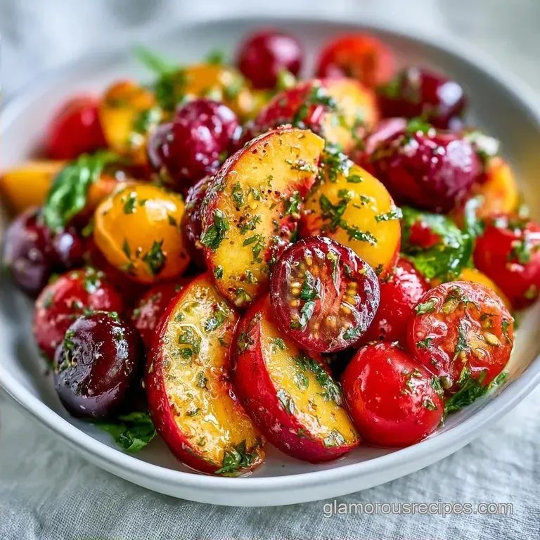 Stone Fruit Caprese with Basil Vinaigrette