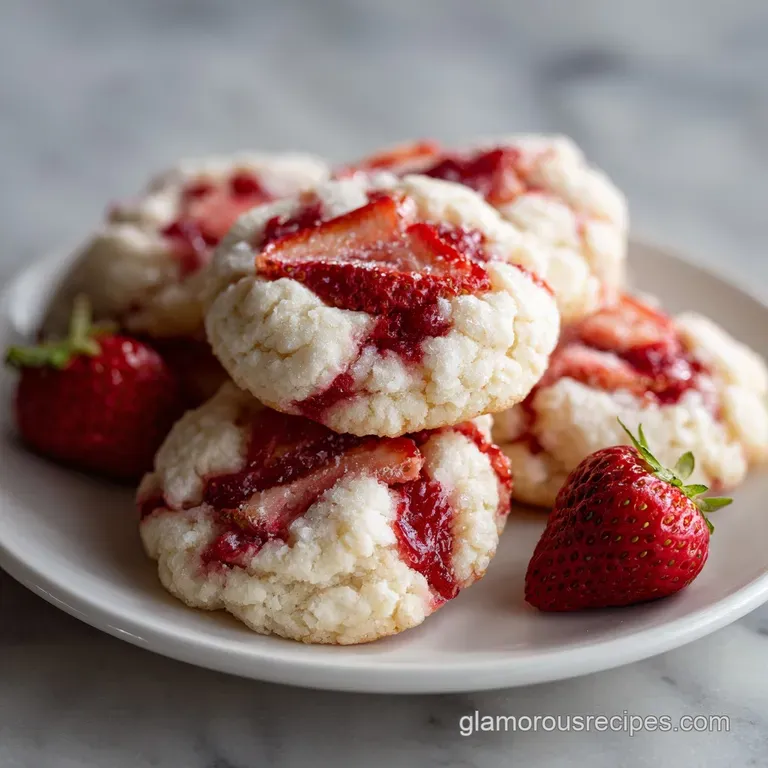 Strawberry Kiss Cookies Soft Pretty Easy