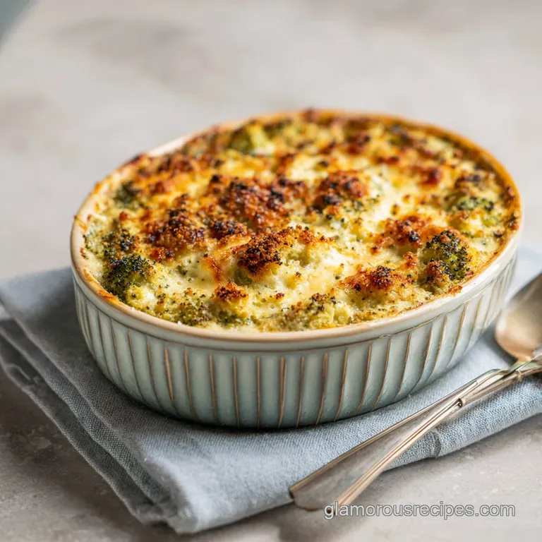 Broccoli Casserole: Creamy Cheddar Rice Bake presentation