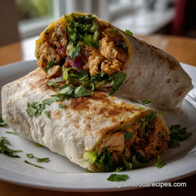 Chicken Burrito: Ultimate Spiced Cilantro-Lime presentation