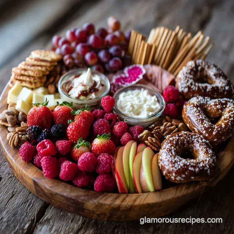Close-up shows heart-shaped peanut butter sandwich with bright sprinkles, next to juicy strawberries and blueberries on a ...