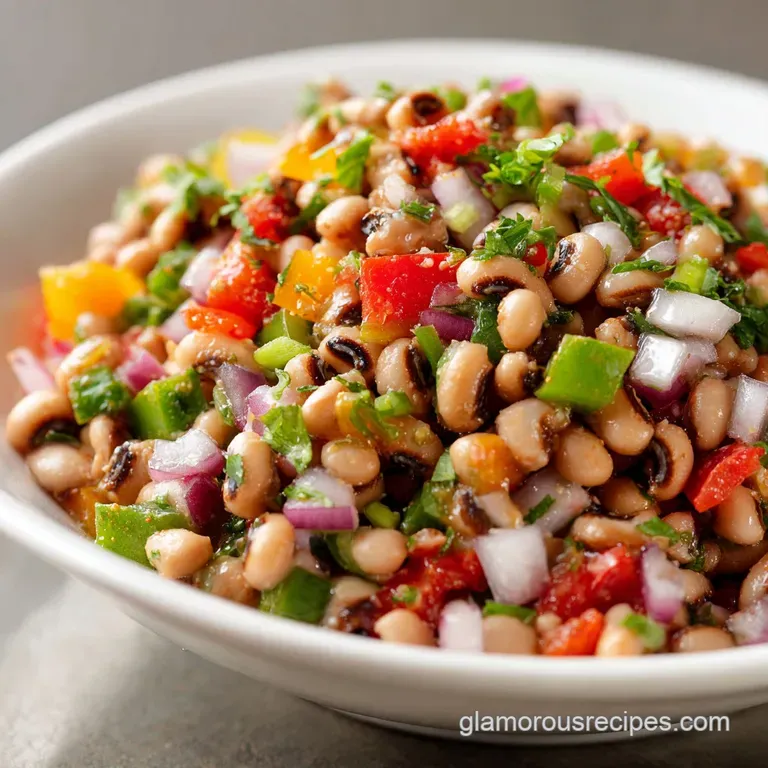 Texas Caviar: the Ultimate Zesty Black-Eyed Pea Salad presentation