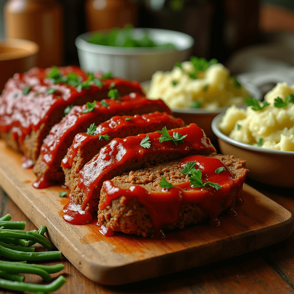 Mini meatloaves baked in a muffin tin, each topped with a drizzle of barbecue sauce.